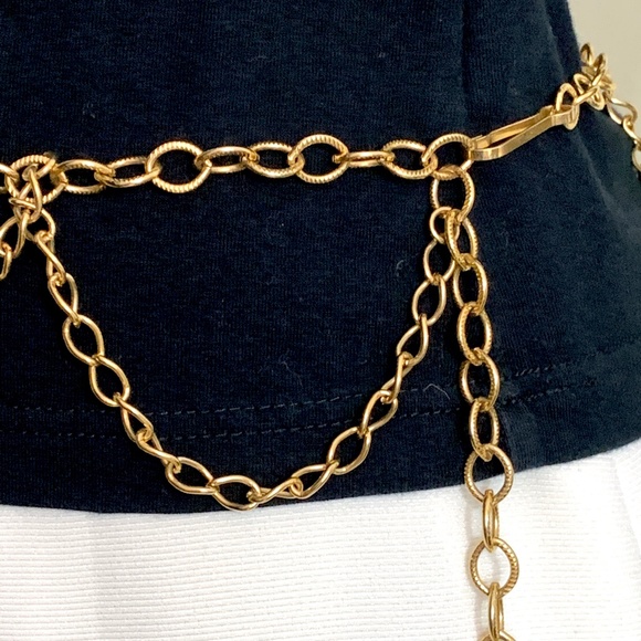 Vintage gold tone chain belt - Picture 4 of 7
